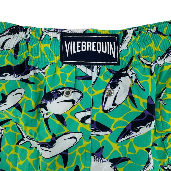 Vilebrequin Moorea Shark Print Swim Trunks, Men’s, Sz XL - Picture 2 of 7